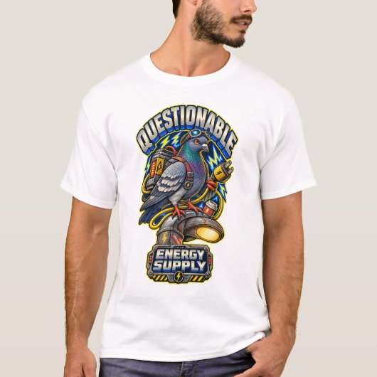 電気鳩 エネルギー供給 Tシャツ (正面)