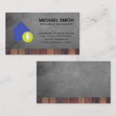 電気 | ツール | 木革の背景 名刺 (正面/裏面)