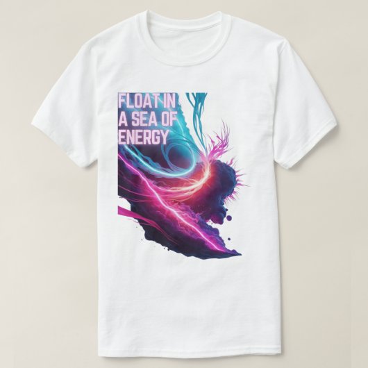 電気Ethereal – エネルギーの海に浮かぶ Tシャツ (デザイン正面)