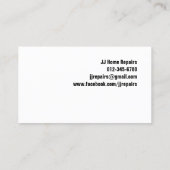 電気Zapホーム修理ブルービジネスカード 名刺 (裏面)