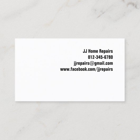 電気Zapホーム修理ブルービジネスカード 名刺 (裏面)