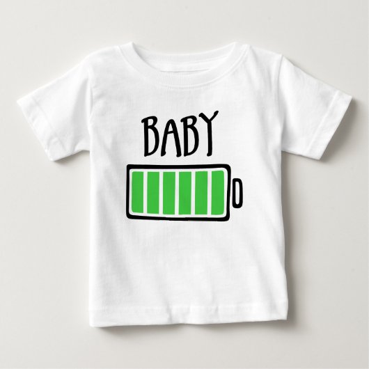 電池切れ – 赤ちゃん ベビーTシャツ (正面)