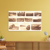 電池、疑問、建物、運河、橋 キャンバスプリント (インサイチュ (リビング))