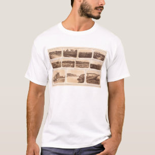 電池、砦、建物、運河、橋 Tシャツ