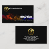 電波カラフル金ゴールドホーム稲妻 名刺 (正面/裏面)