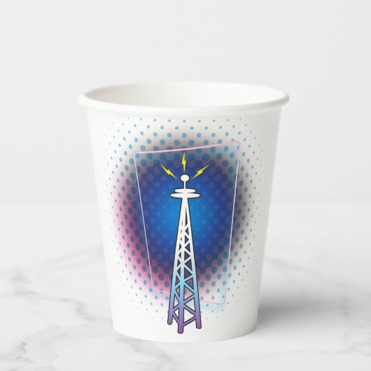 電波塔グラフィック 紙コップ (正面)