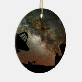 電波望遠鏡および銀河 セラミックオーナメント (右)