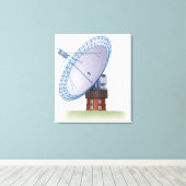 電波望遠鏡のイラストレーション キャンバスプリント (インサイチュ (ウッドフロア))