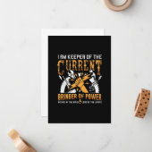 電流を守る人 面白い電気技師へのプレゼント ノートカード (正面/裏面インサイチュ)