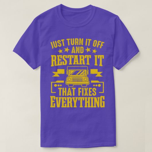電源を切ってスクールバスドライバーを再起動する Tシャツ (デザイン正面)
