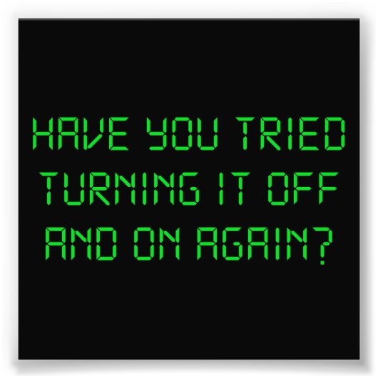 電源を切って入れ直してみた？ フォトプリント            (正面)