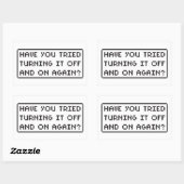 電源を切って入れ直してみた？ 長方形シール (シート)