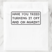 電源を切って入れ直してみた？ 長方形シール (バッグ)