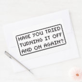 電源を切って入れ直してみた？ 長方形シール (封筒)