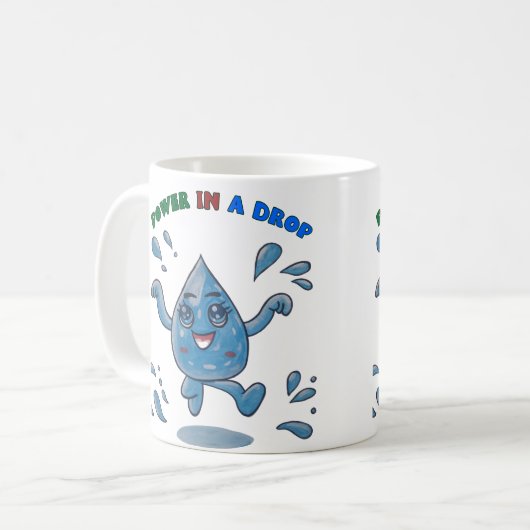 電源を落とす – 水感動的をテーマにしたマグカップ コーヒーマグカップ (正面左)