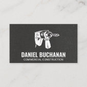 電源ツール |テクスチャ付き壁と木材 名刺 (正面)