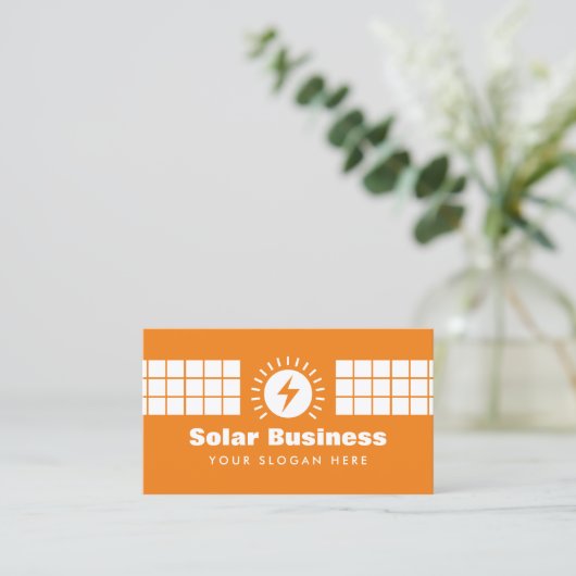 電源パネ太陽のルデザイン名刺テンプレート 名刺 (スタンド正面)