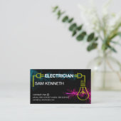 電源プカラフルラグ電球の電気技師 名刺 (スタンド正面)