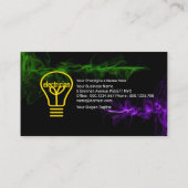 電源プカラフルラグ電球の電気技師 名刺 (裏面)