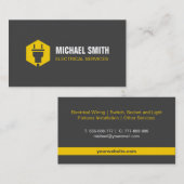  電源プモダンラグ六角ロゴ電気技師 名刺 (正面/裏面)