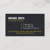 電源プラグロゴの電気技術者の電気テクスチャ 名刺 (裏面)