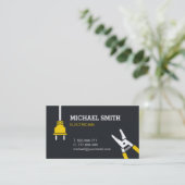 電源プラグワイヤカッター電気技師名刺 名刺 (スタンド正面)