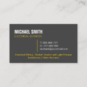 電源プラグ六角形ロゴ電気技師 名刺 (裏面)