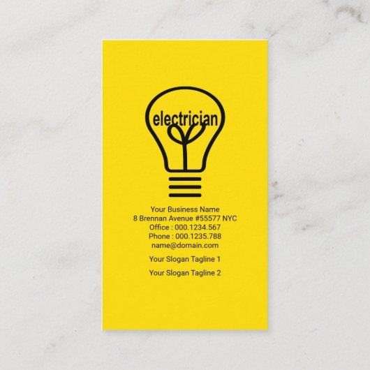 電源プラグ拡張ワイヤ電気技師 名刺 (裏面)