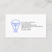 電源プラグ配線青電球シルエット 名刺 (裏面)