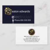 電源プラグ電気技師《写真》ぼけ味 名刺 (正面/裏面)