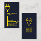 電源プラグ（縦）拡張電気技師（黄色） 名刺 (正面/裏面)