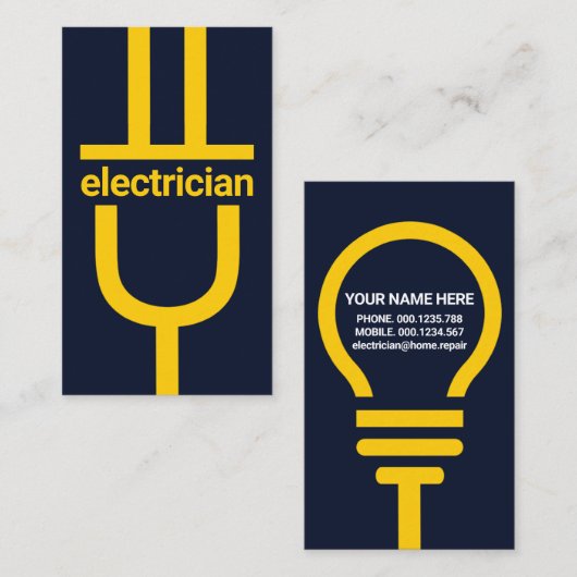 電源プラグLEDが点灯 名刺 (正面/裏面)