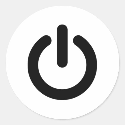 電源ボタンの記号 ラウンドシール (正面)