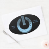 電源ボタンを押す 楕円形シール (封筒)