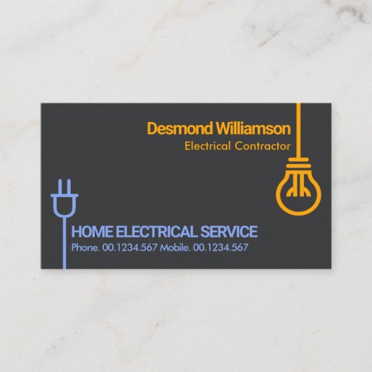 電源モダンプラグ線電気工事請負業者 名刺 (正面)