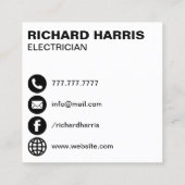 電源モダンプラグ（緑） スクエア名刺 (裏面)