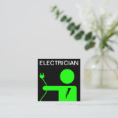 電源モダンプラグ（緑） スクエア名刺 (スタンド正面)