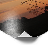 電源ラインの夕日 フォトプリント            (角)