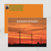 電源ライン付きカンザスサンセットのポストカード ポストカード (正面/裏面)