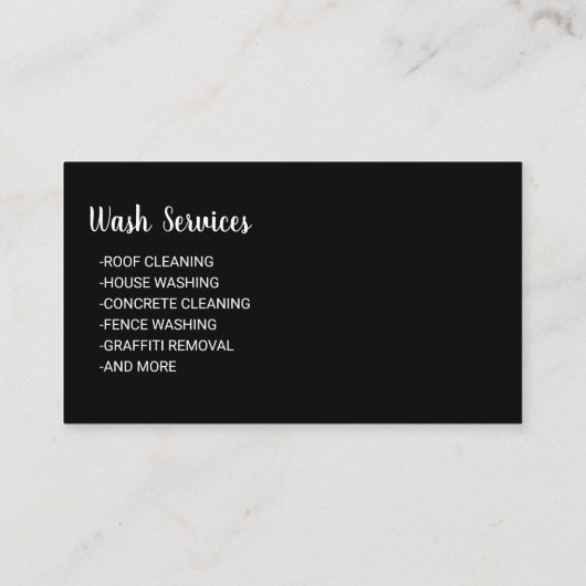 電源圧洗浄ブラックモダン金ゴールド洗浄 名刺 (裏面)