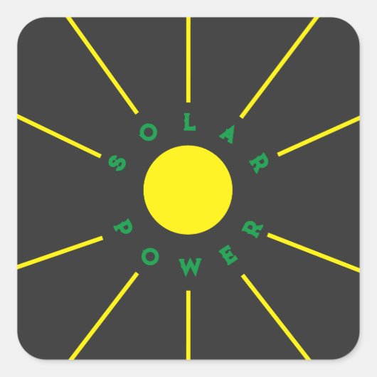 電源太陽のシール スクエアシール (正面)