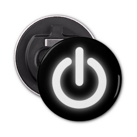 電源白熱［赤熱］光を放つオン記おもしろい号 栓抜き (正面)