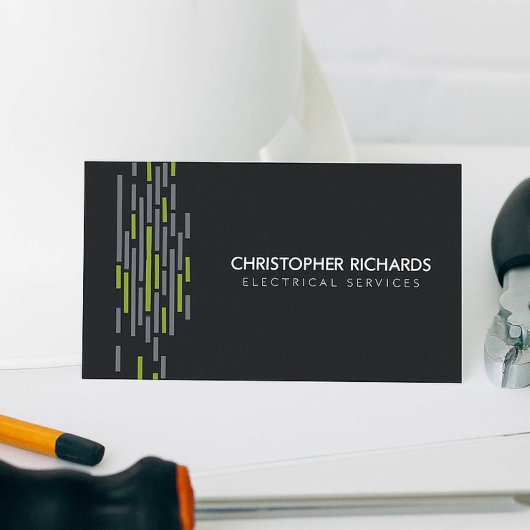 電灯グリーン電気工事士名刺 名刺