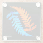 電灯ブルー炎オレンジフ日本のィン絵を描ズシダ ガラスコースター (裏面)