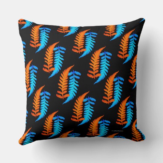 電灯ブルー炎オレンジフ日本のィン絵を描ズシダ クッション (裏面)