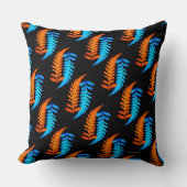 電灯ブルー炎オレンジフ日本のィン絵を描ズシダ クッション (正面)