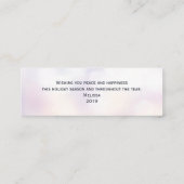 電灯モダン付き青いクリスマスツリー スキニー名刺 (裏面)