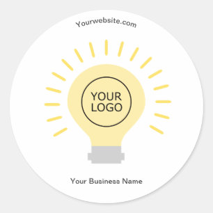 電球あなたのロゴのビジネスカスタムを電球 ラウンドシール