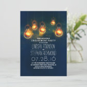 電球お洒落ロマンチック婚約パーティ 招待状 (スタンド正面)