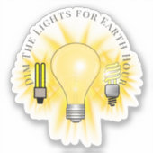 電球が点灯を暗くする地球の時間 シール (正面)